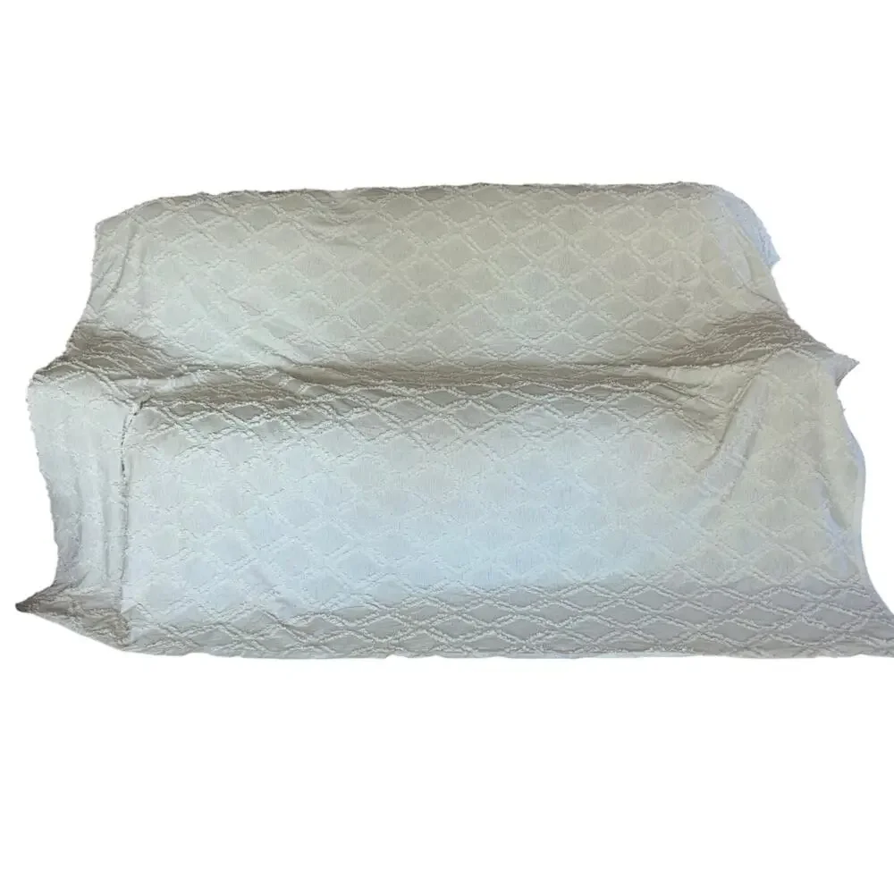 Rachel Ashwell King Duvet Cover White Chenille 101x89” shabby chic cottage core